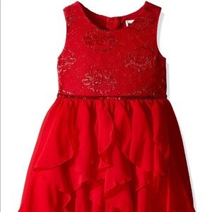 Youngland Girls' Sleeveless Lace & Chiffon Waterfall Dress NWT SZ 4